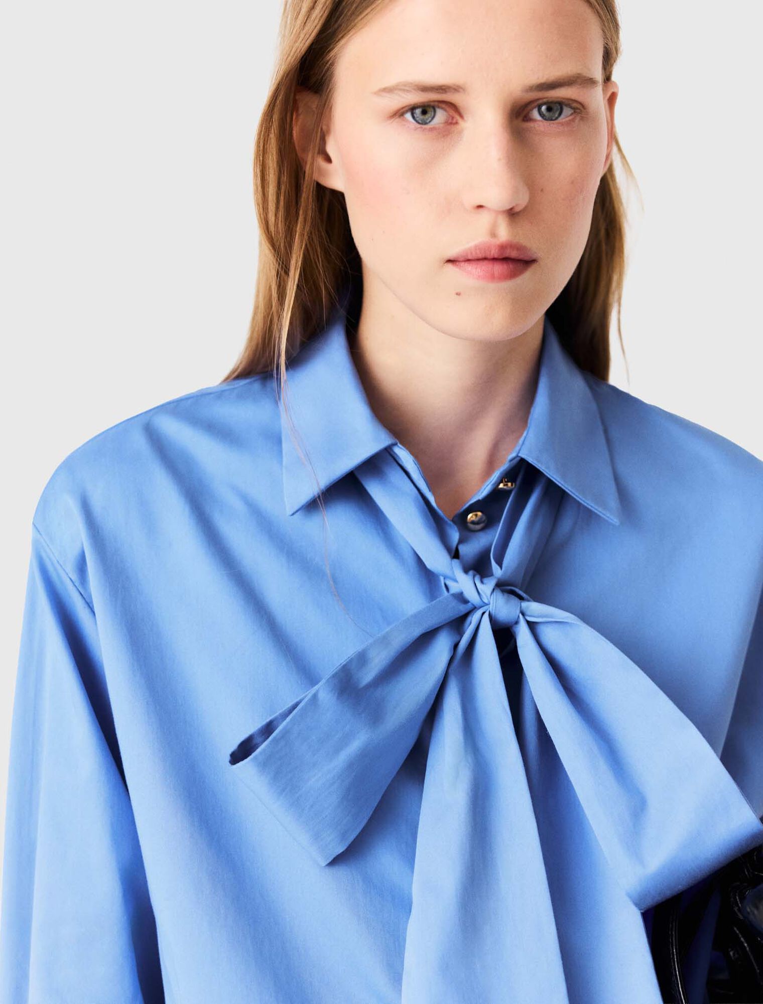 Cotton pussy bow shirt