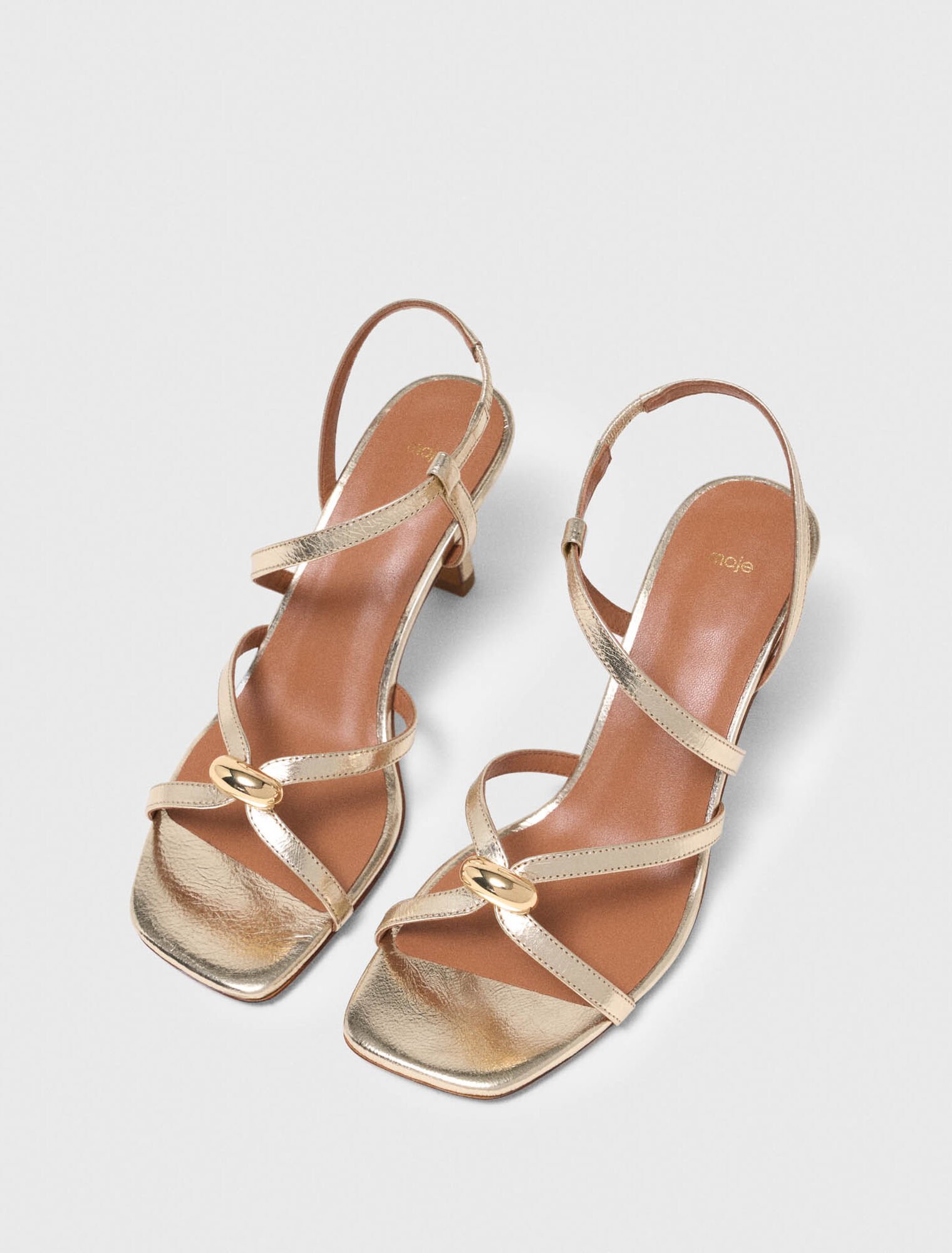 Metallic multi-strap sandals