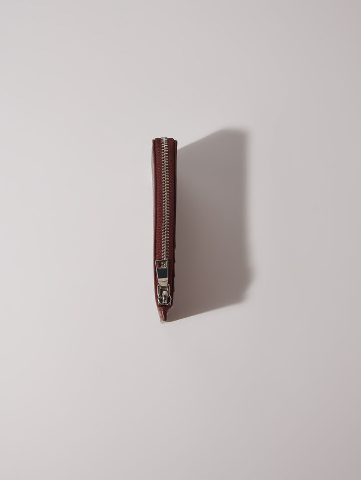 Crackled leather cardholder