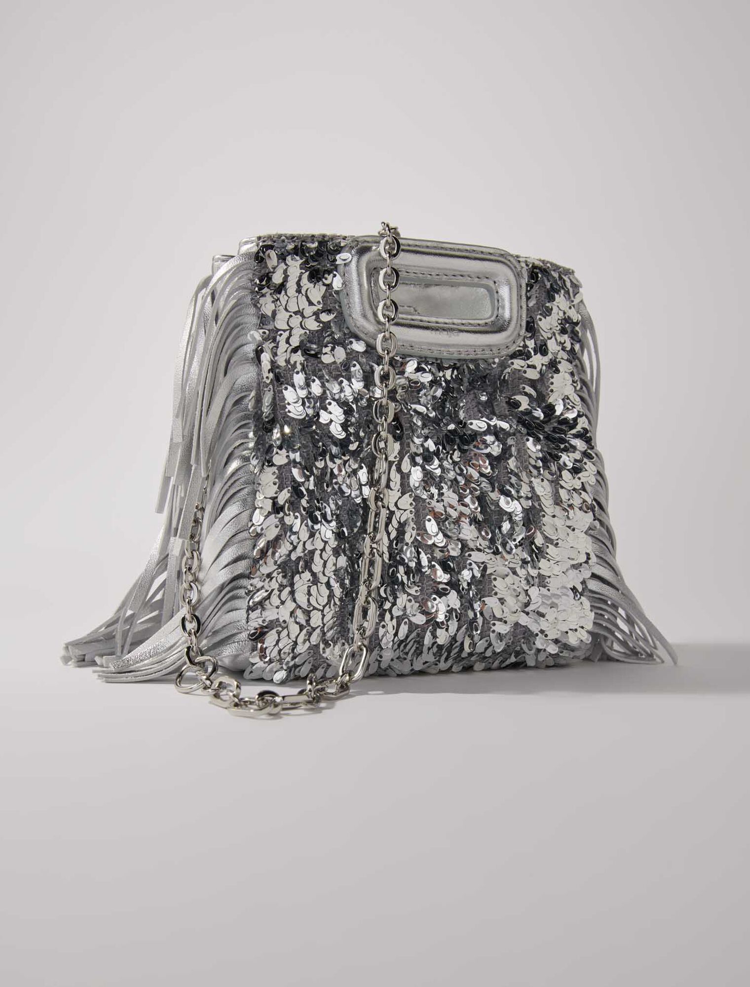 M mini bag with silver sequins