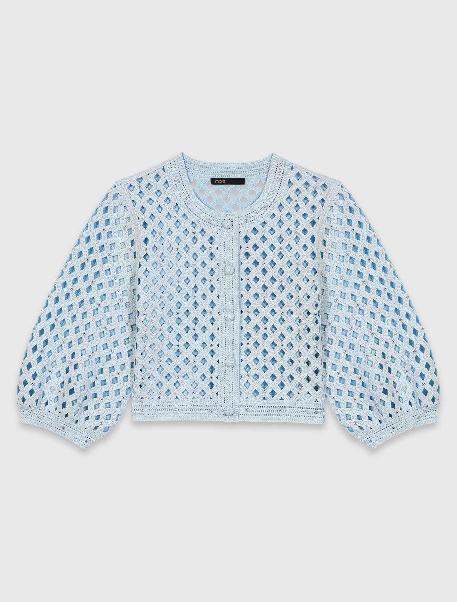 Rhinestone crochet cardigan