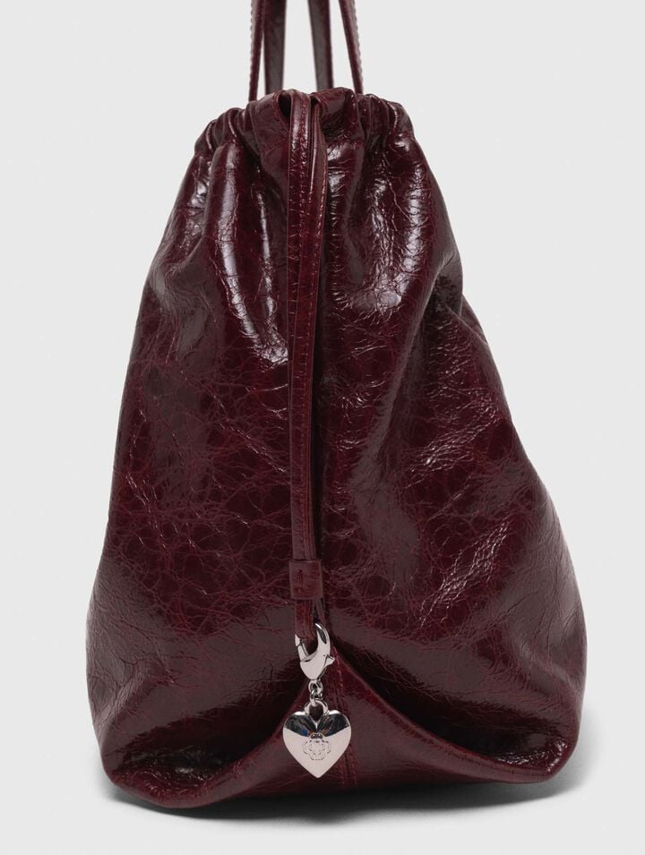 Crackled leather M Tote bag