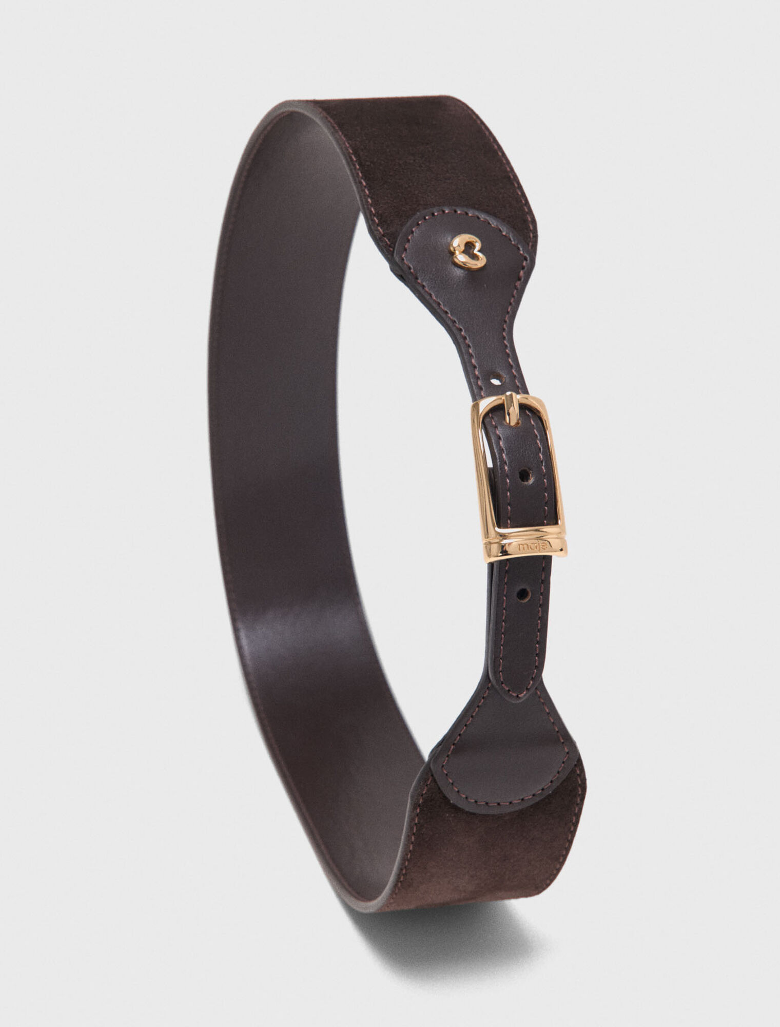 Mixed suede and leather corset belt