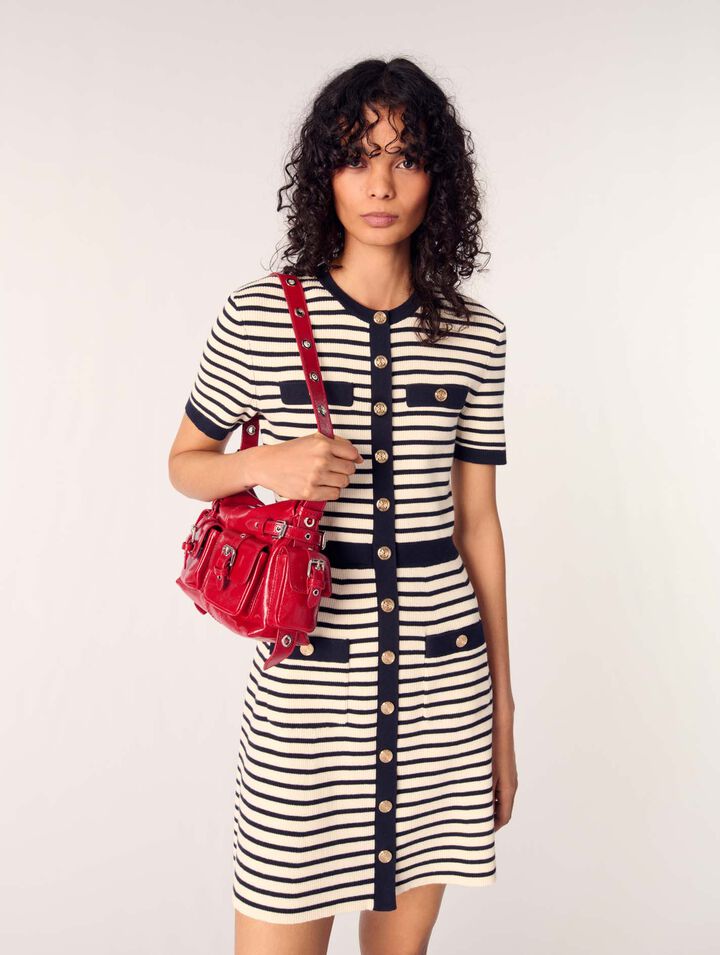 Rib knit short dress