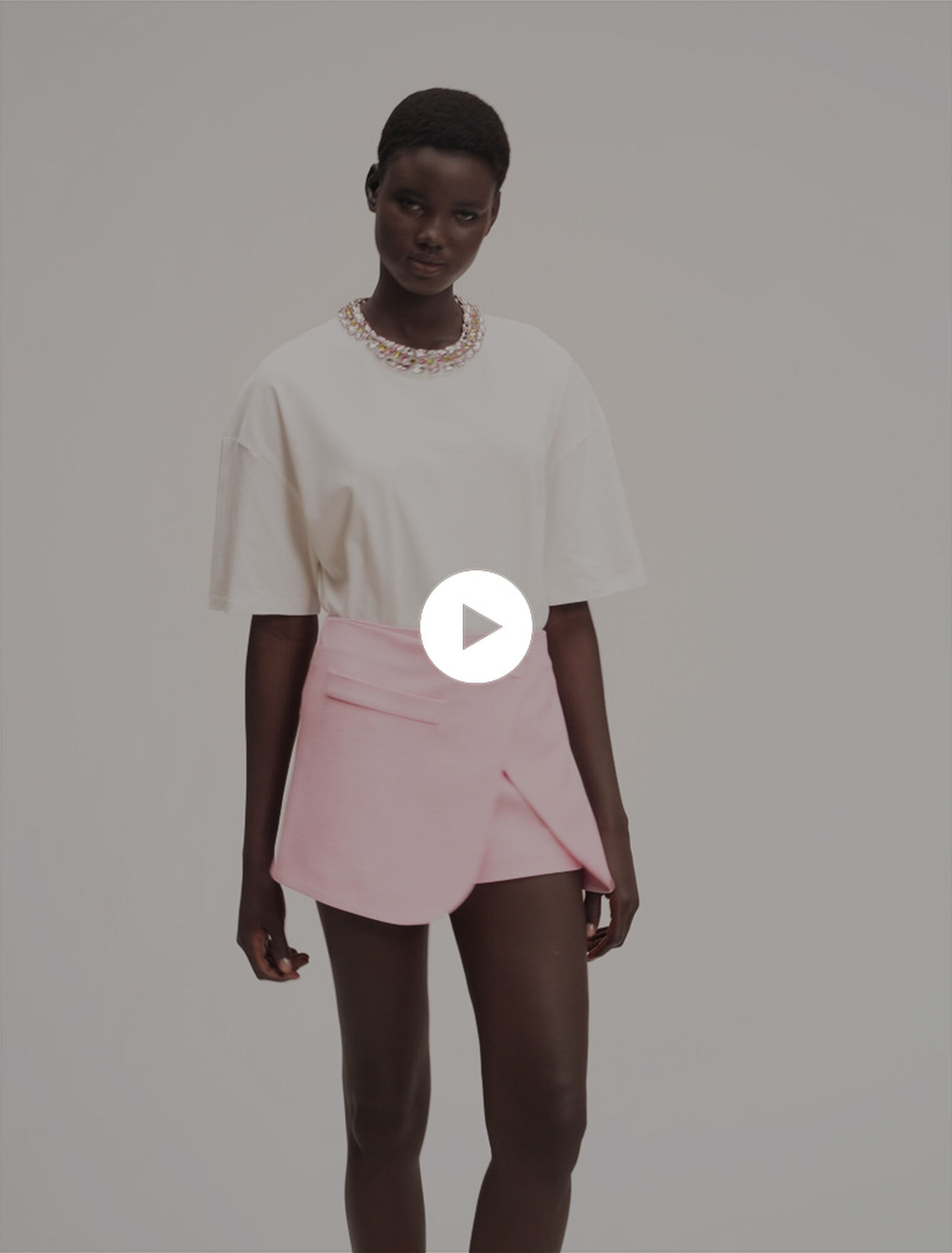 Jewellery neck T-shirt