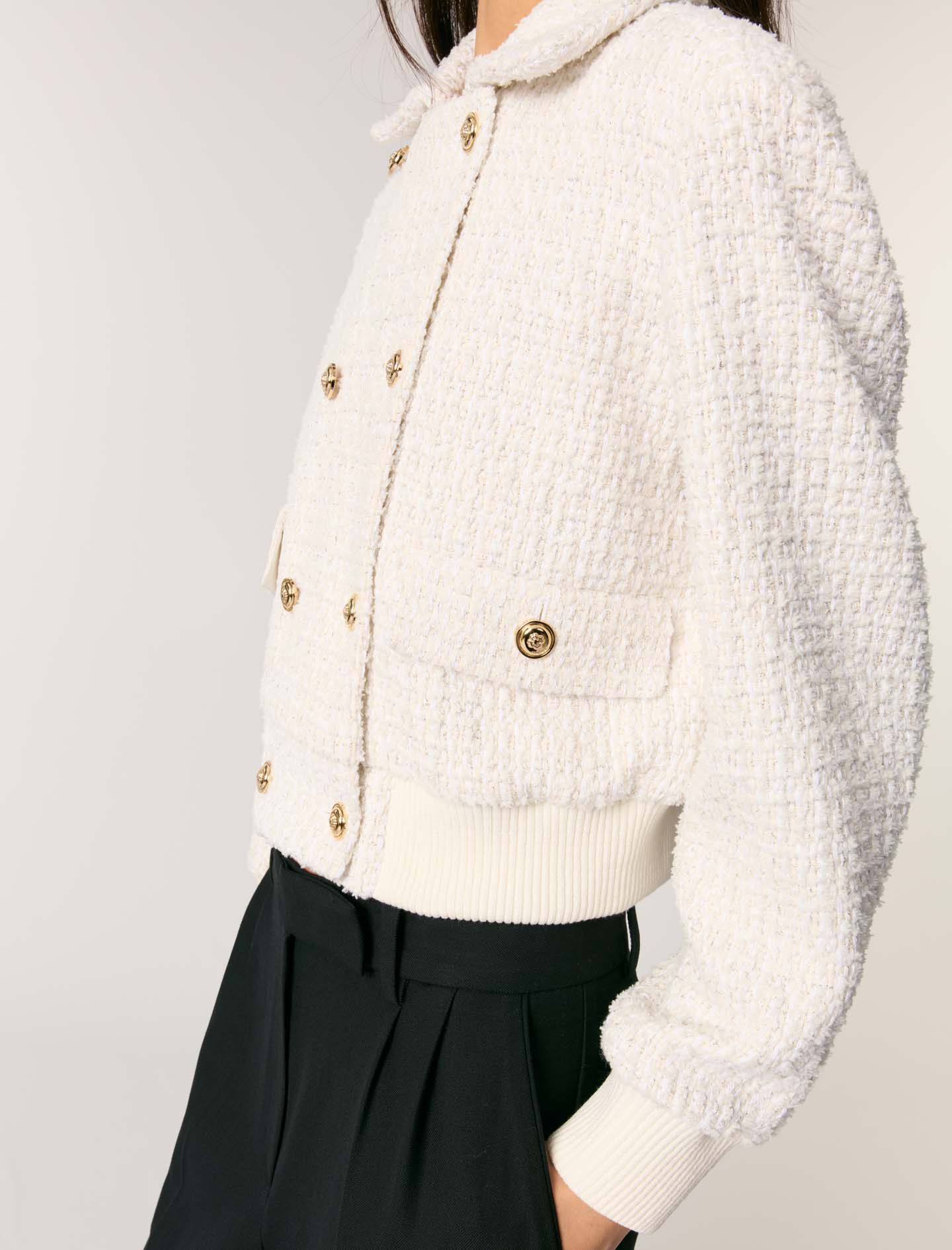 Short tweed jacket White for Women | Maje