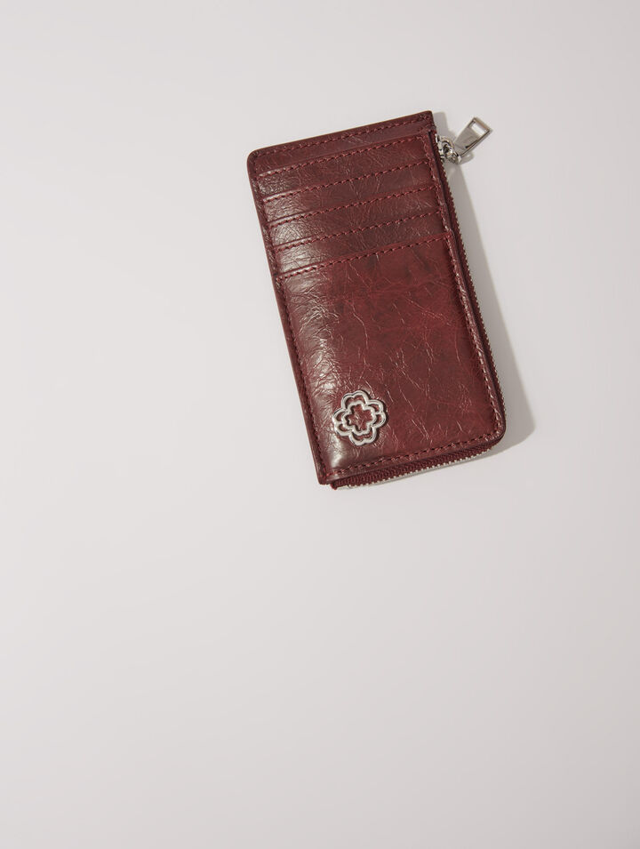 Crackled leather cardholder