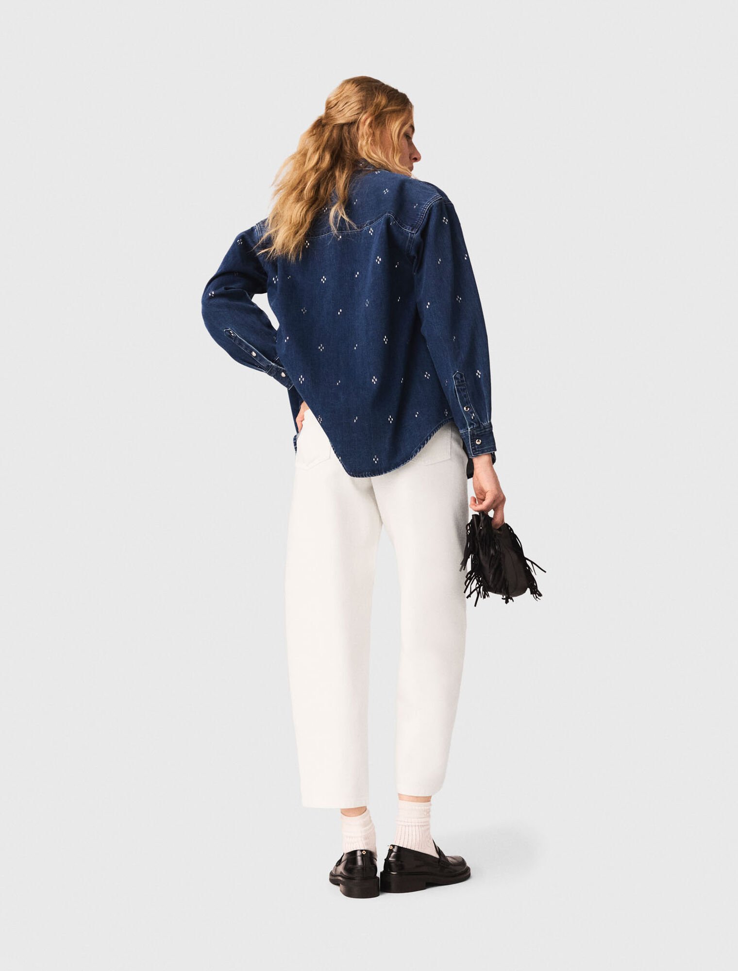 Rhinestone denim shirt