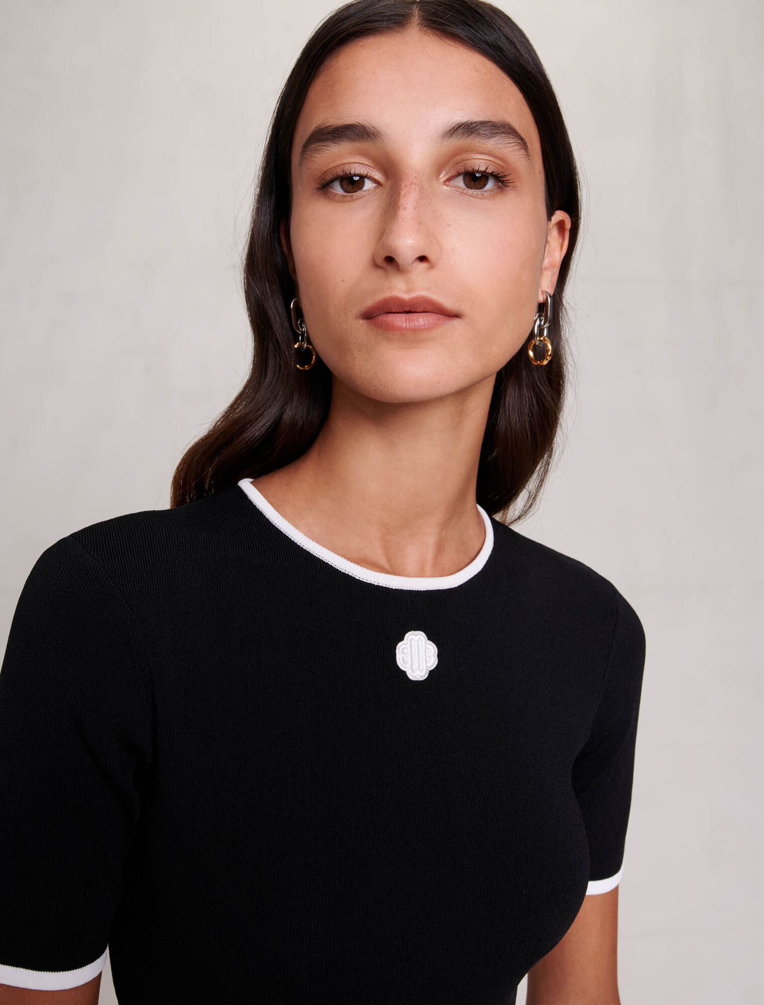 Openwork knit bodysuit
