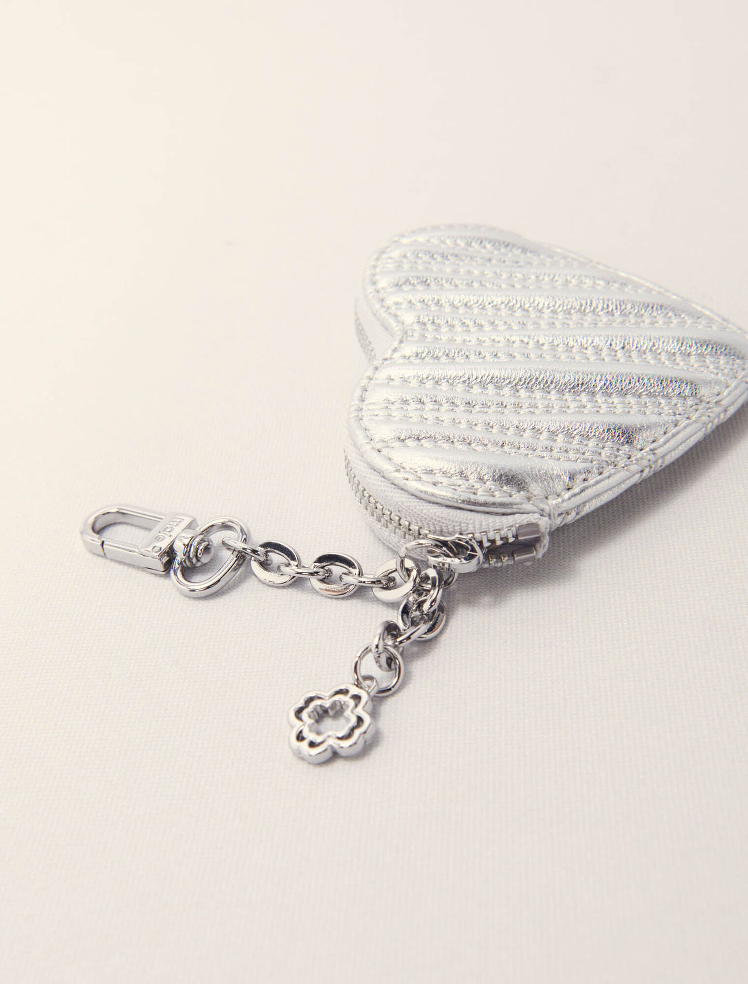Quilted metallic heart purse