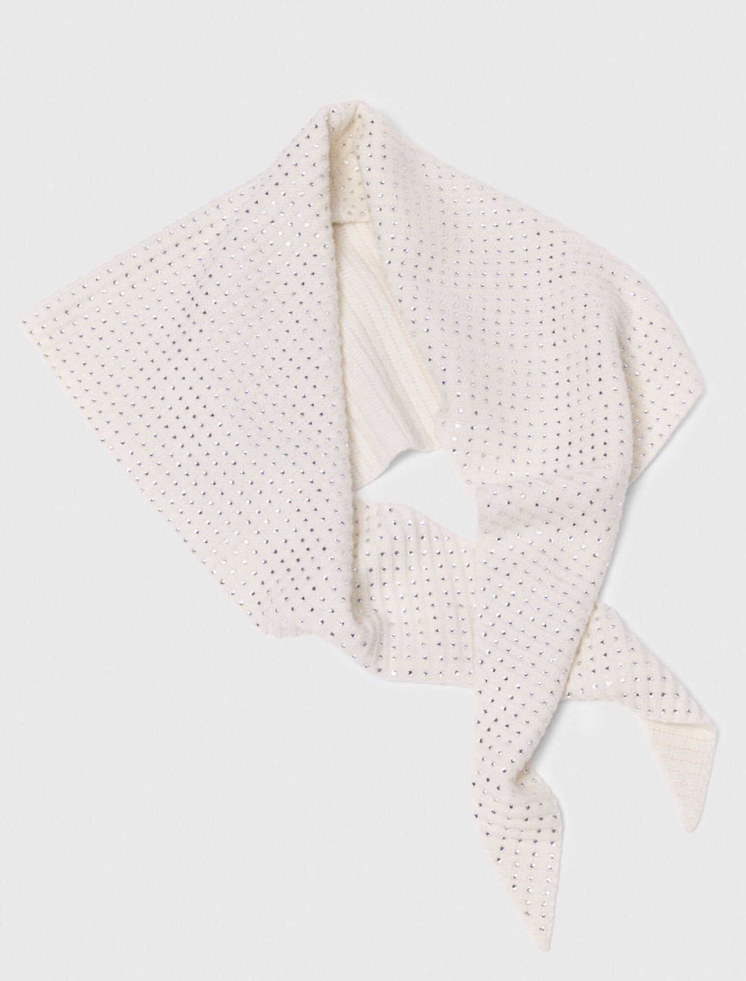 Rhinestone wool triangle scarf