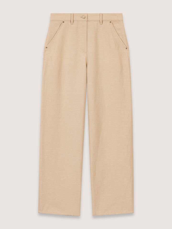 Linen and cotton suit trousers