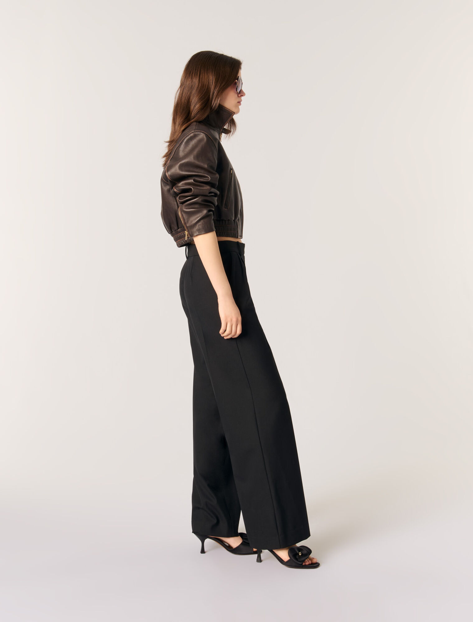 Wide-leg suit trousers