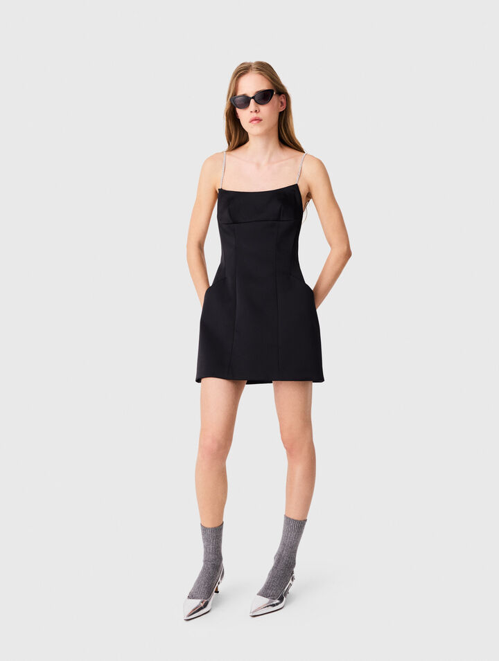Short backless satin dress