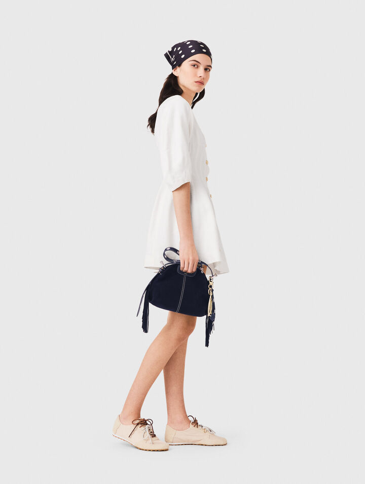 Short linen blend dress