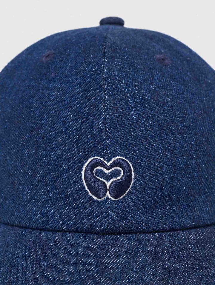 Raw denim cap with logo