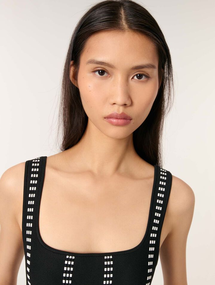 Short jacquard knit dress