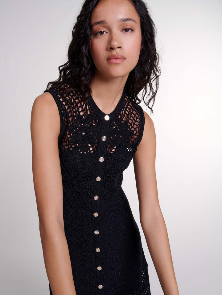 Crochet-knit maxi dress