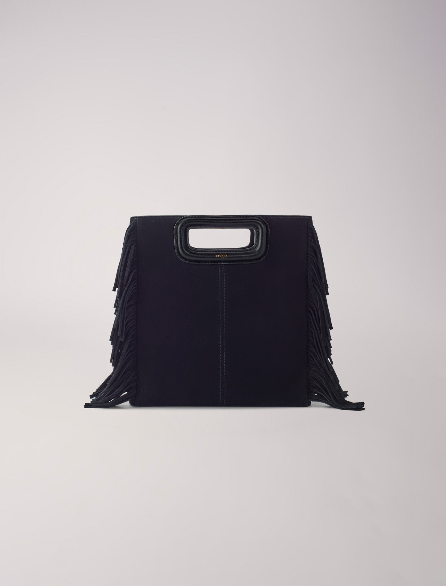 Fringed M bag in suede Maje