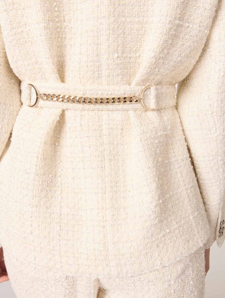 Belted tweed jacket