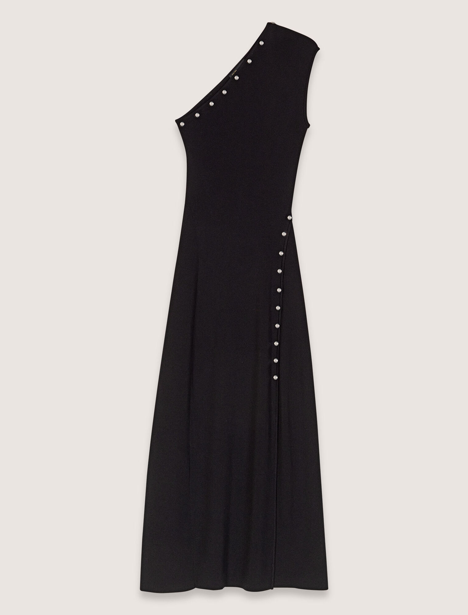 Asymmetric knit maxi dress