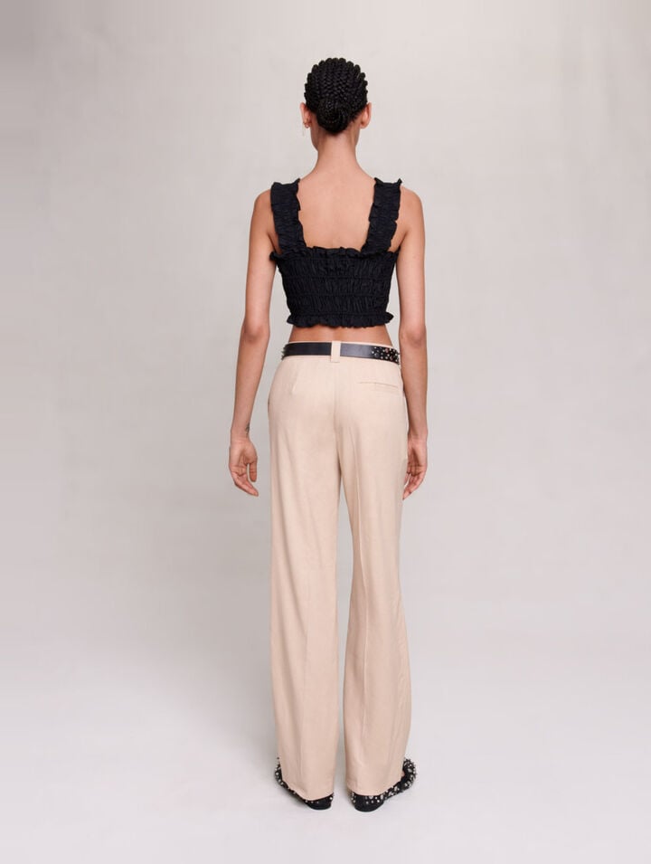 Smocked cropped top