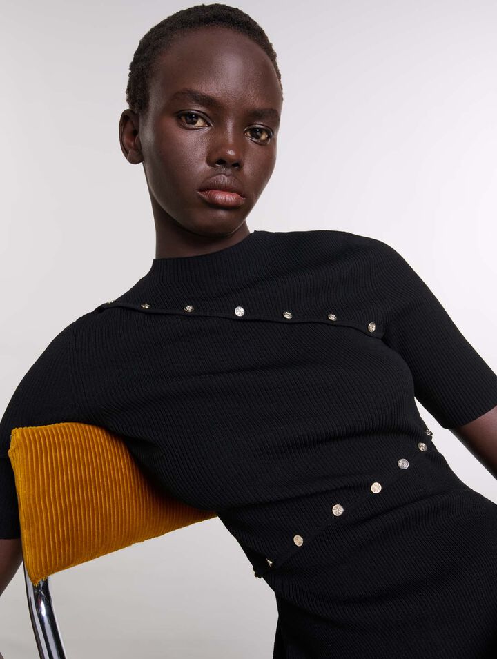 Dress in ribbed knit