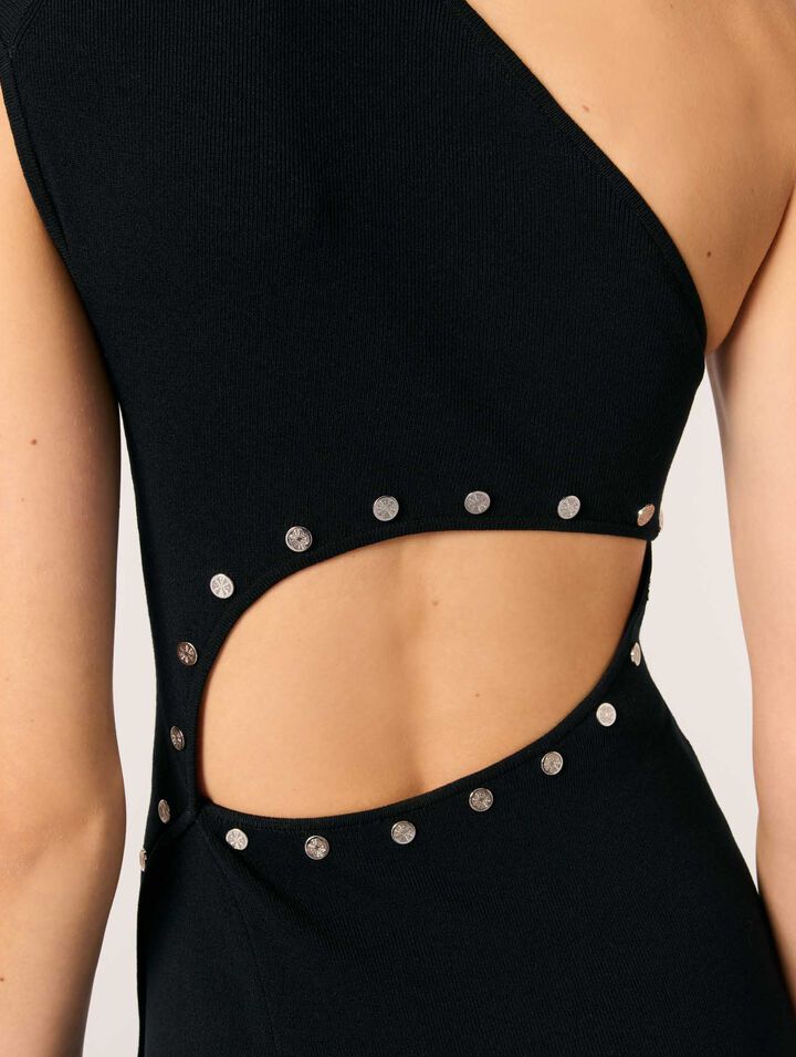 Asymmetric knit maxi dress