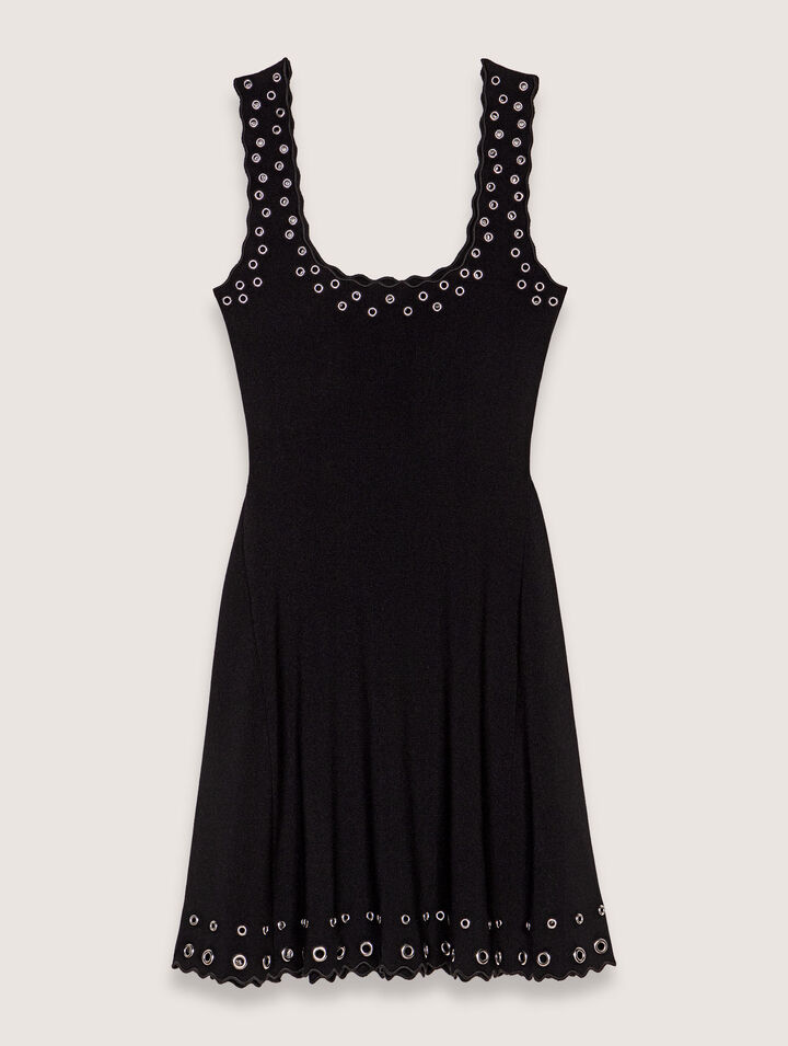 Short eyelet knit dress