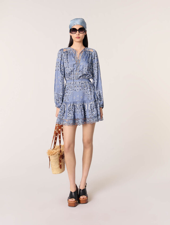 Short patterned floaty dress