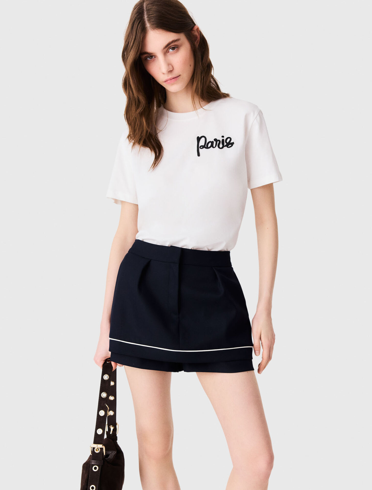 T-shirt with embroidered Paris logo