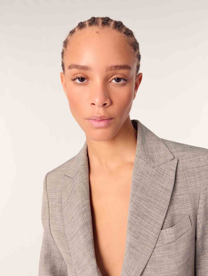 Belted suit jacket