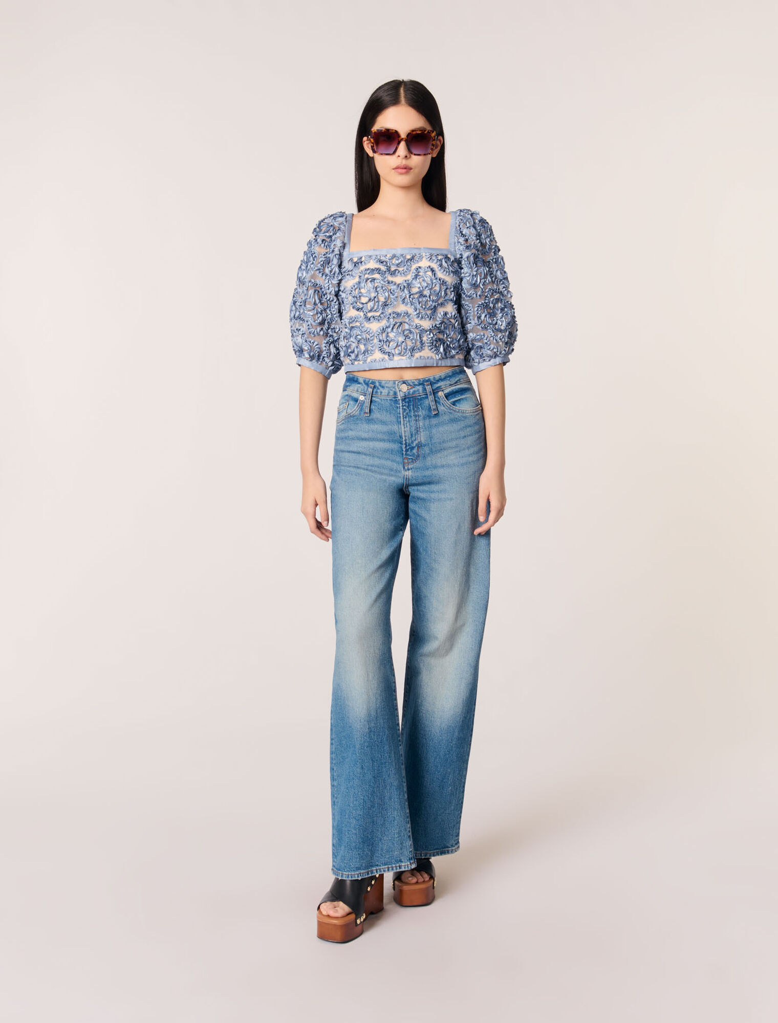 Floral organza top
