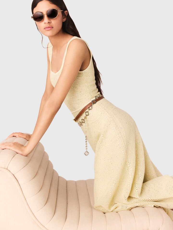 Rhinestone knit maxi dress