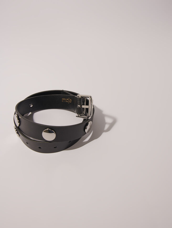 Studded leather belt