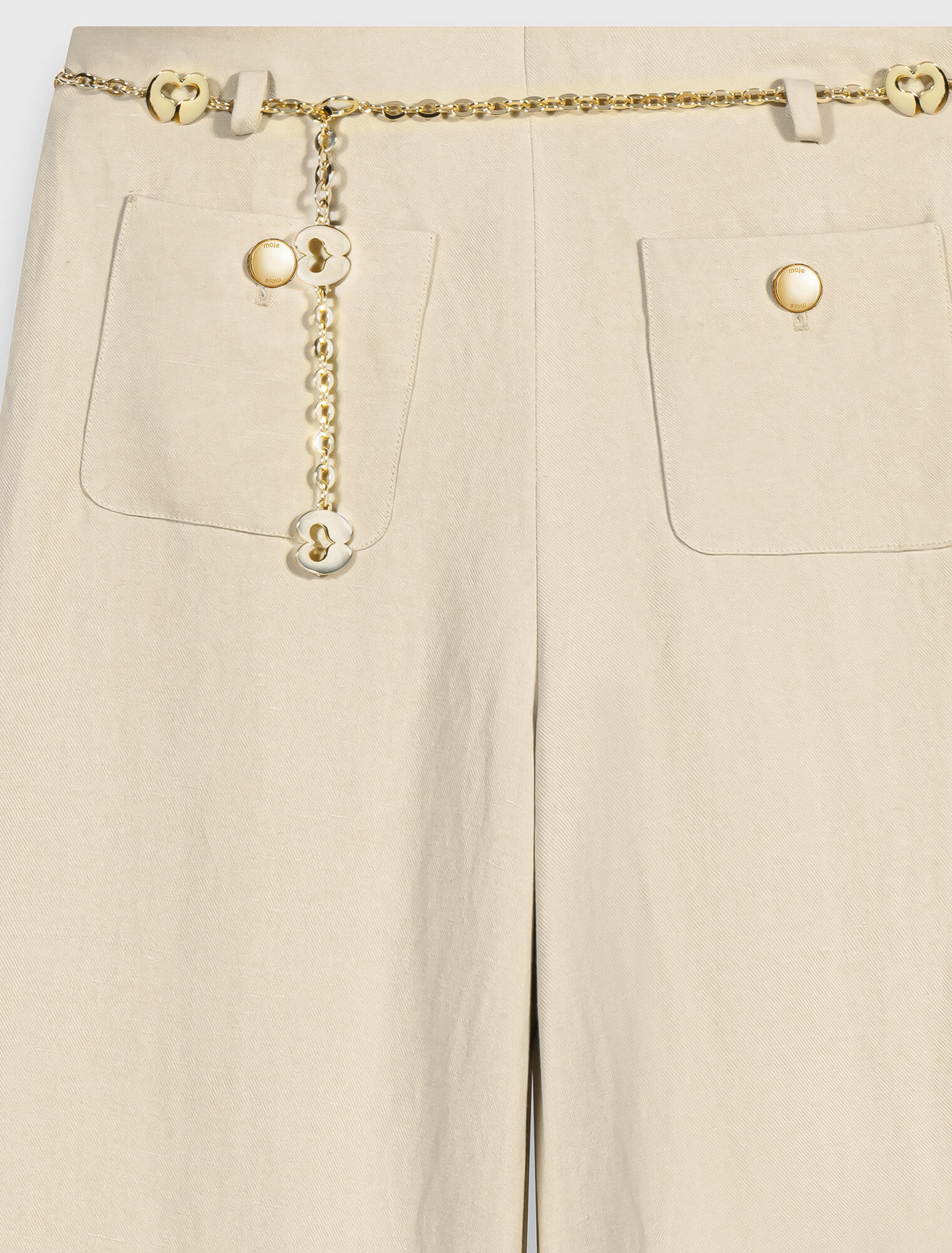 Linen blend suit trousers