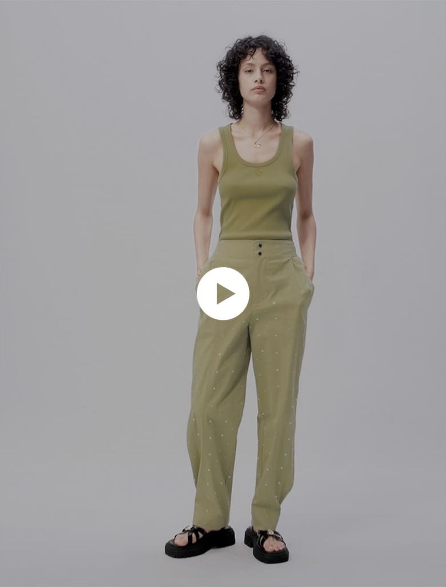 Studded baggy trousers