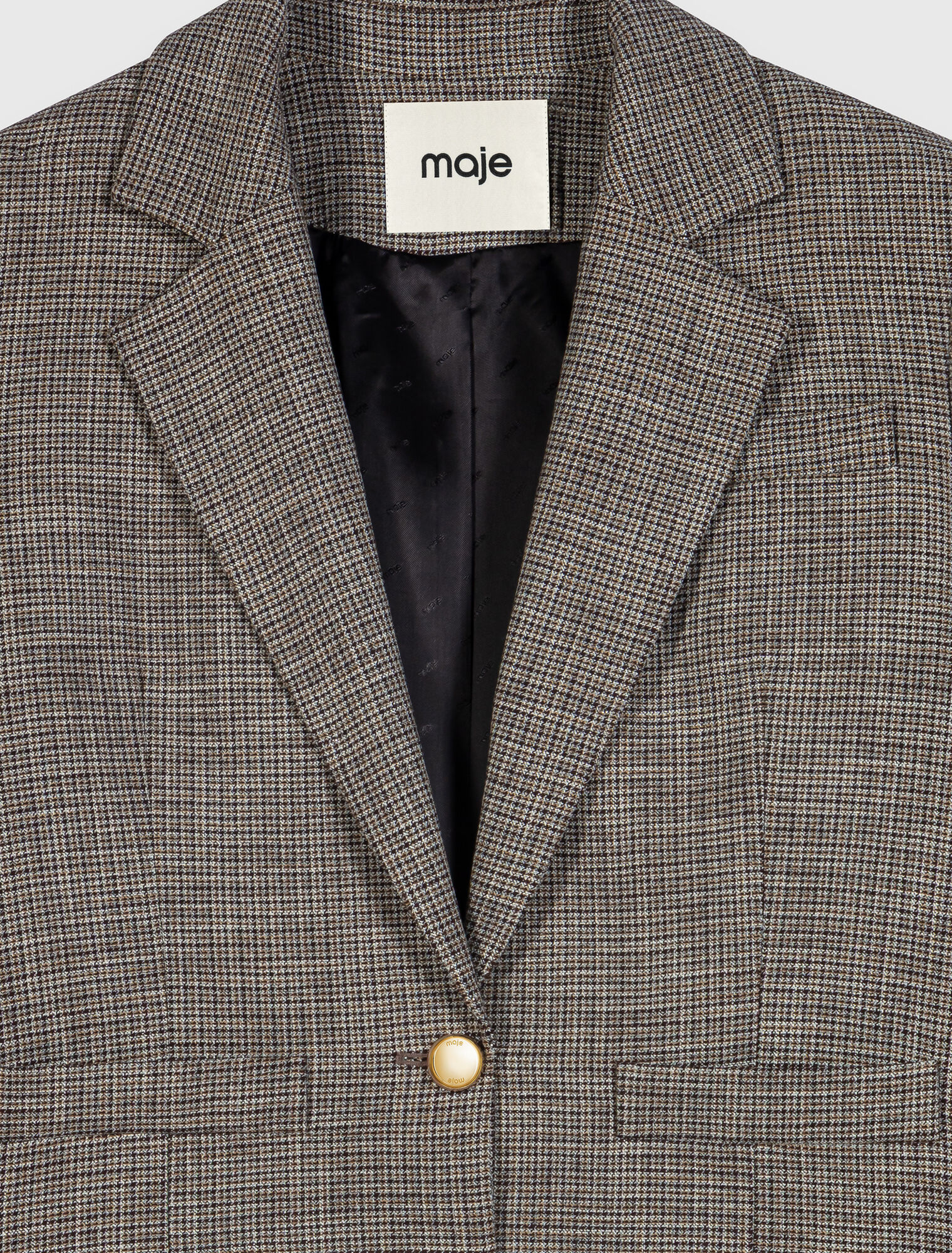 Short checked suit jacket