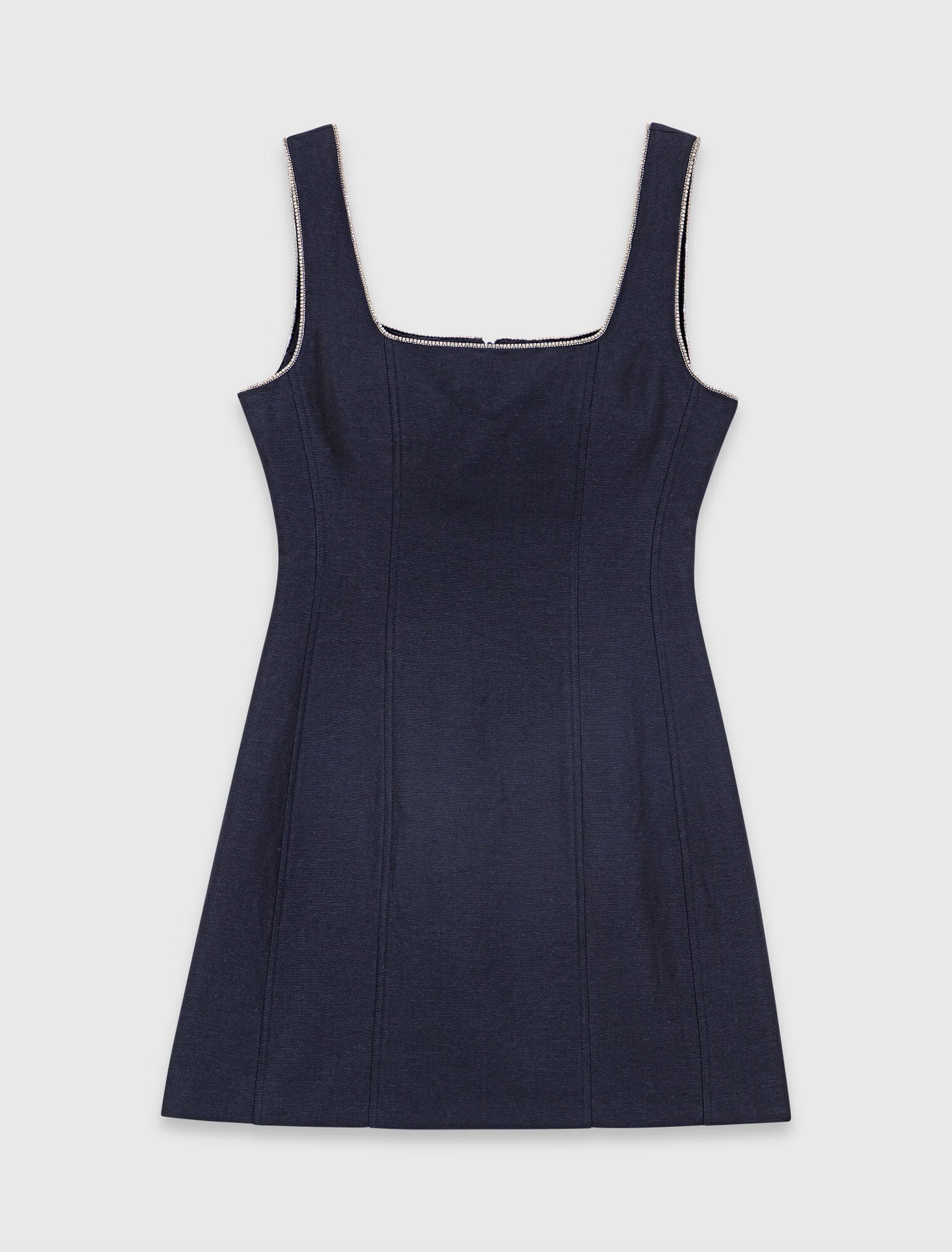 Short linen-blend dress