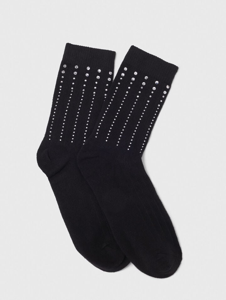 Rhinestone cotton socks