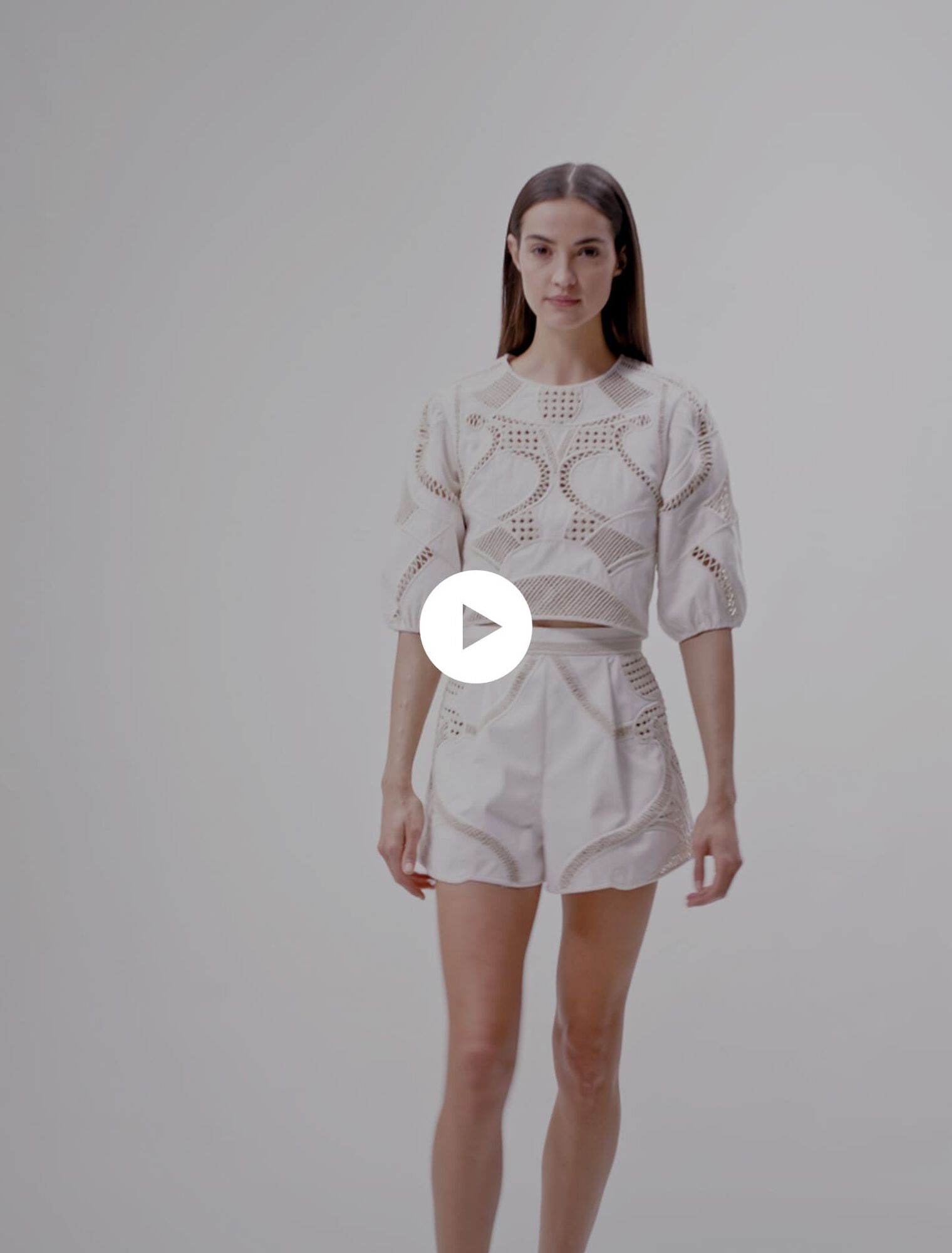 Openwork cotton crop top