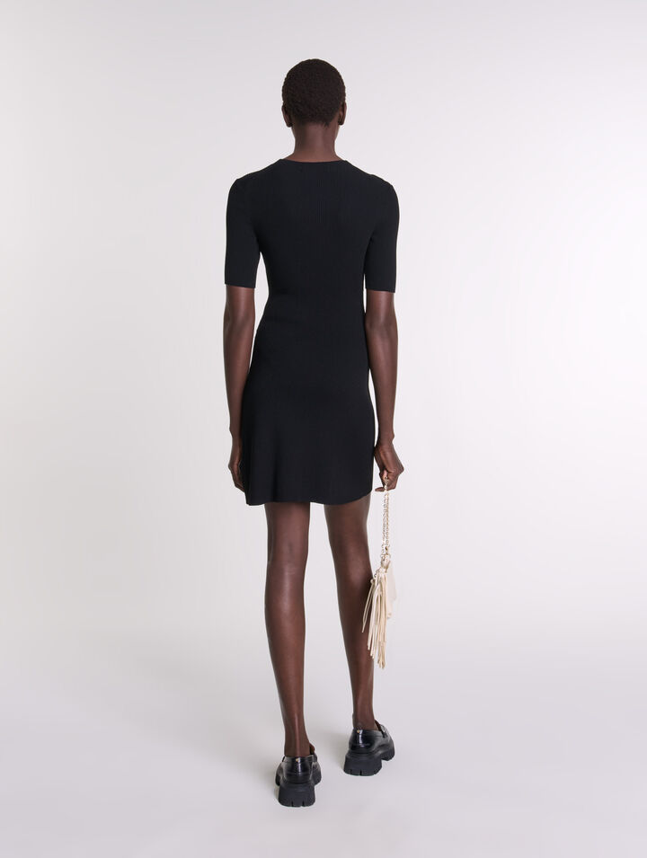 Dress in ribbed knit