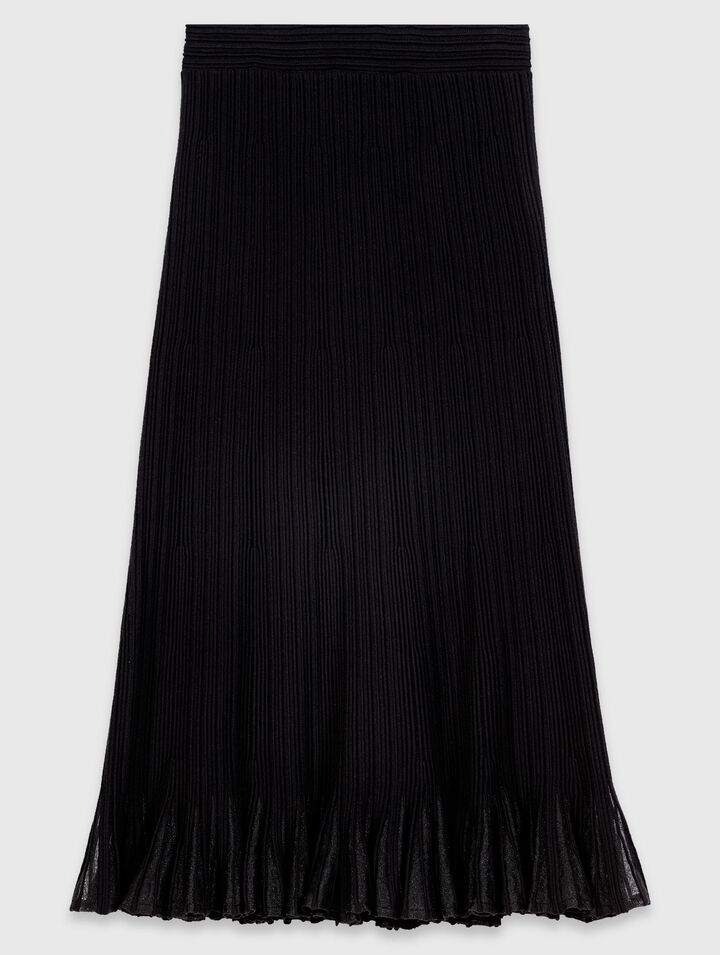 Knit skirt with peplum hem