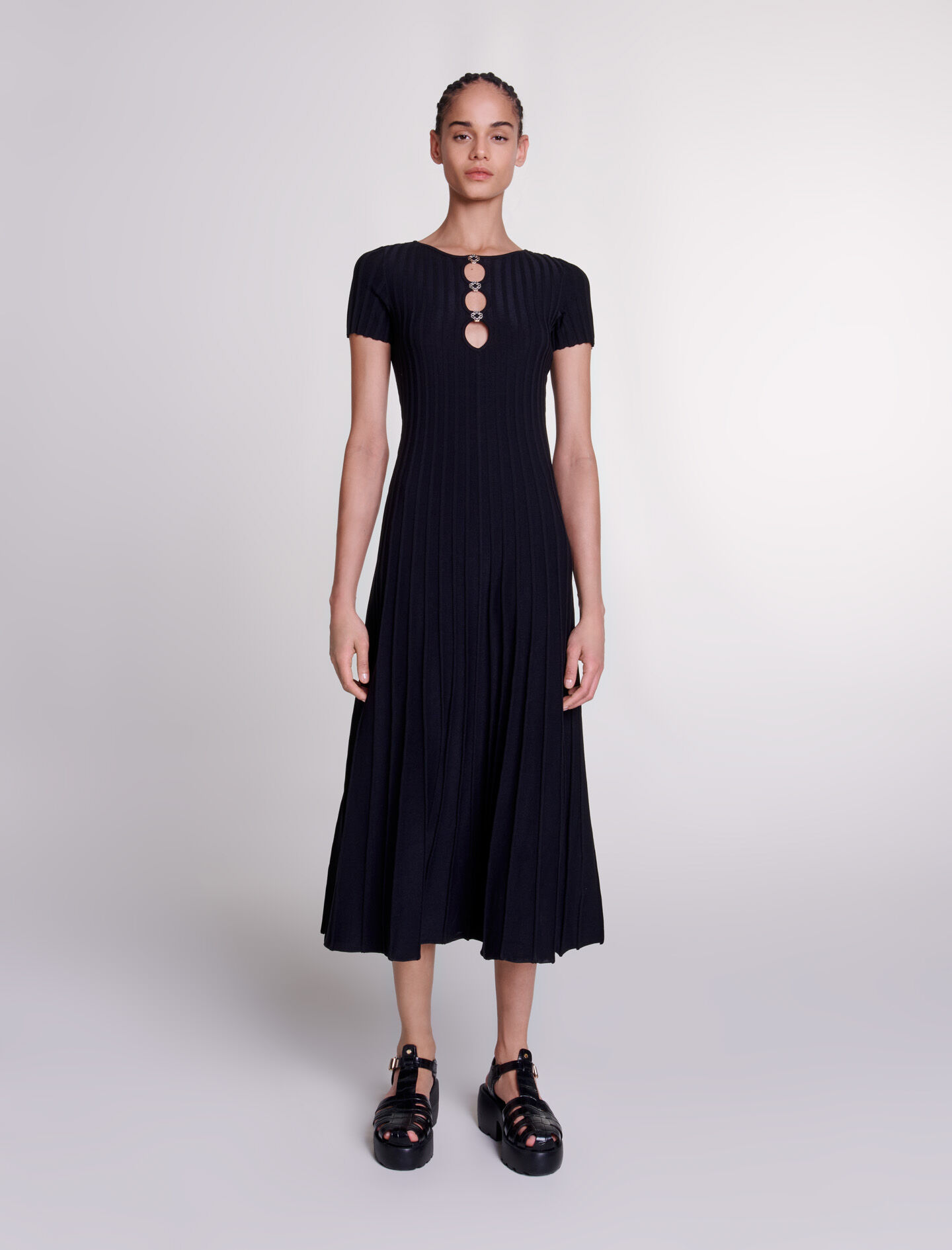 Maje black knit dress store