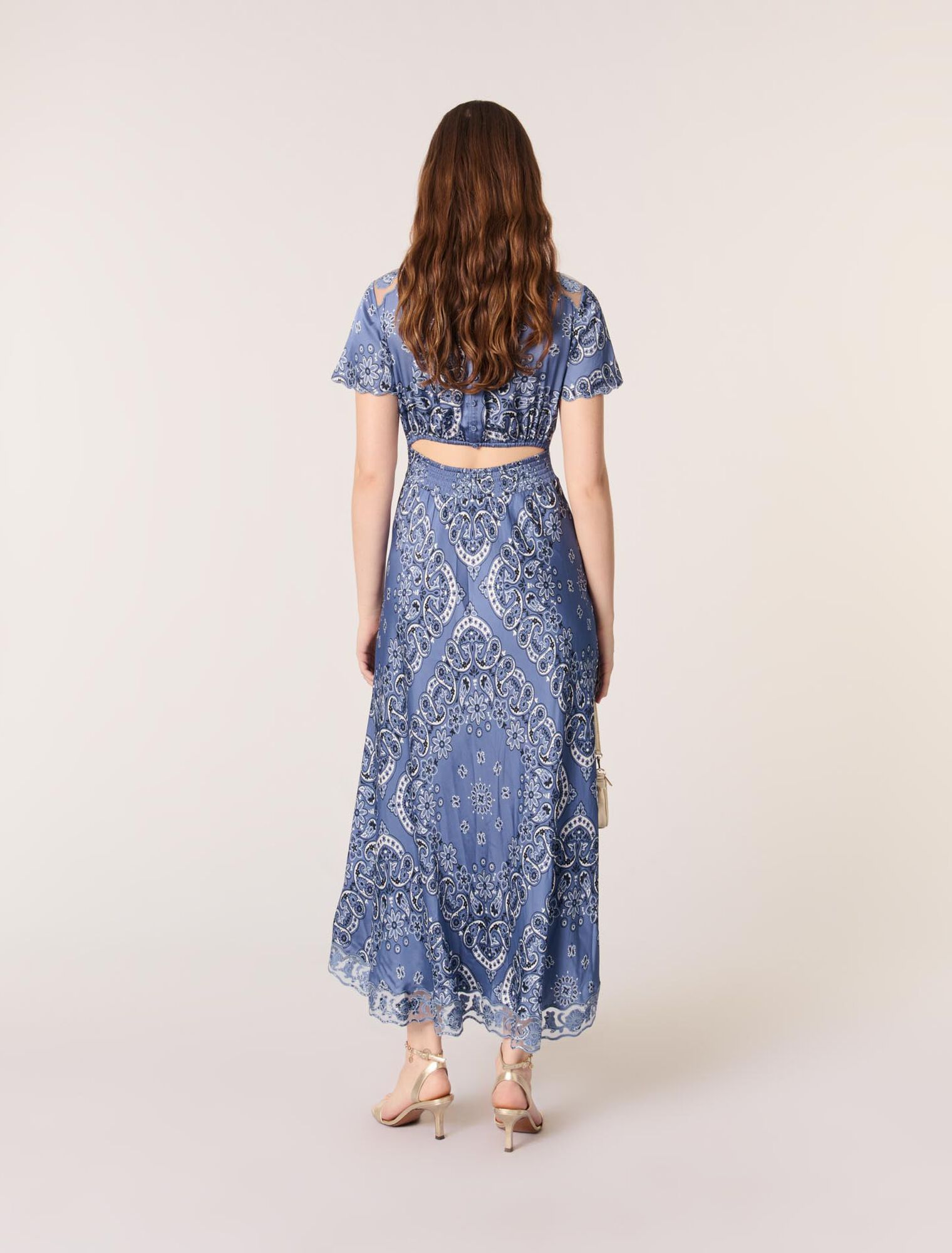 Patterned flowing maxi dress