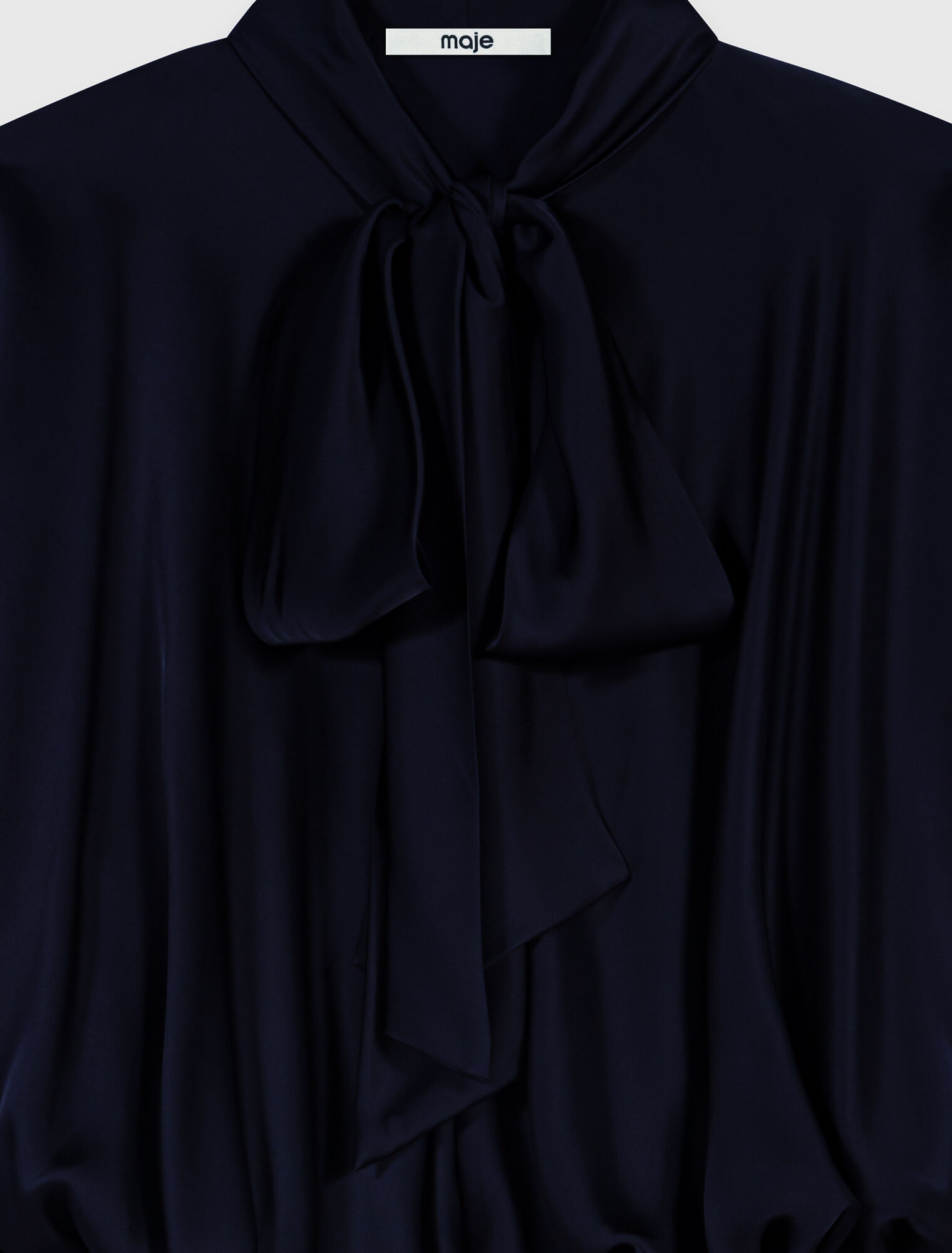 Short draped satin dress