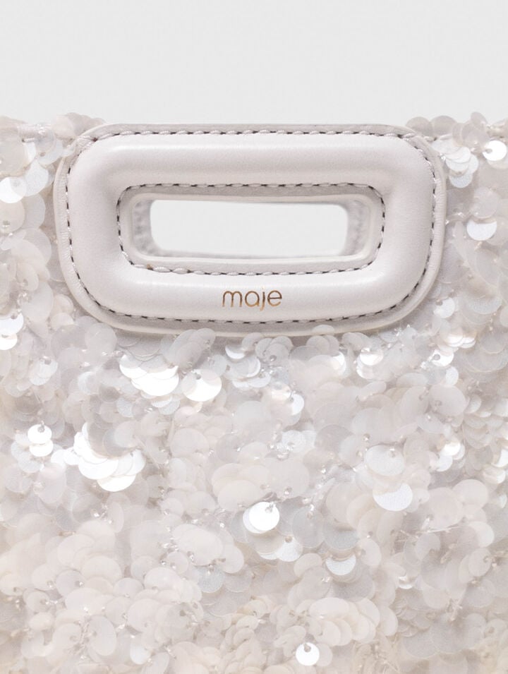 Sequinned M mini bag