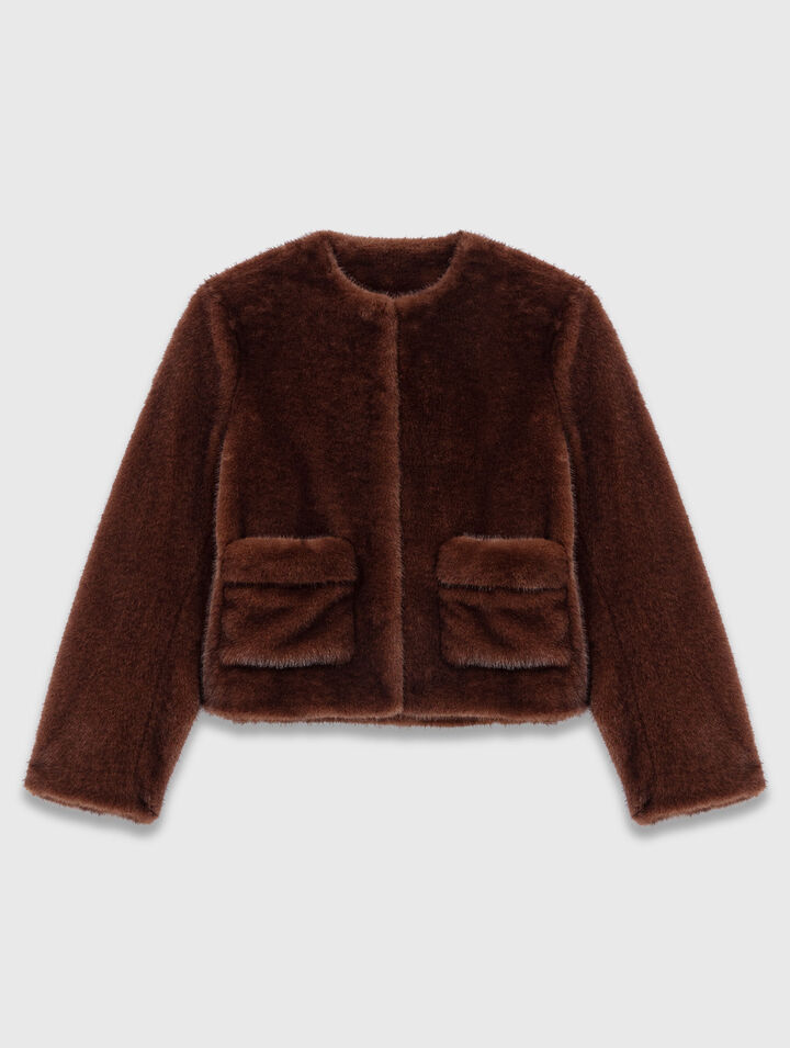 Short faux fur coat