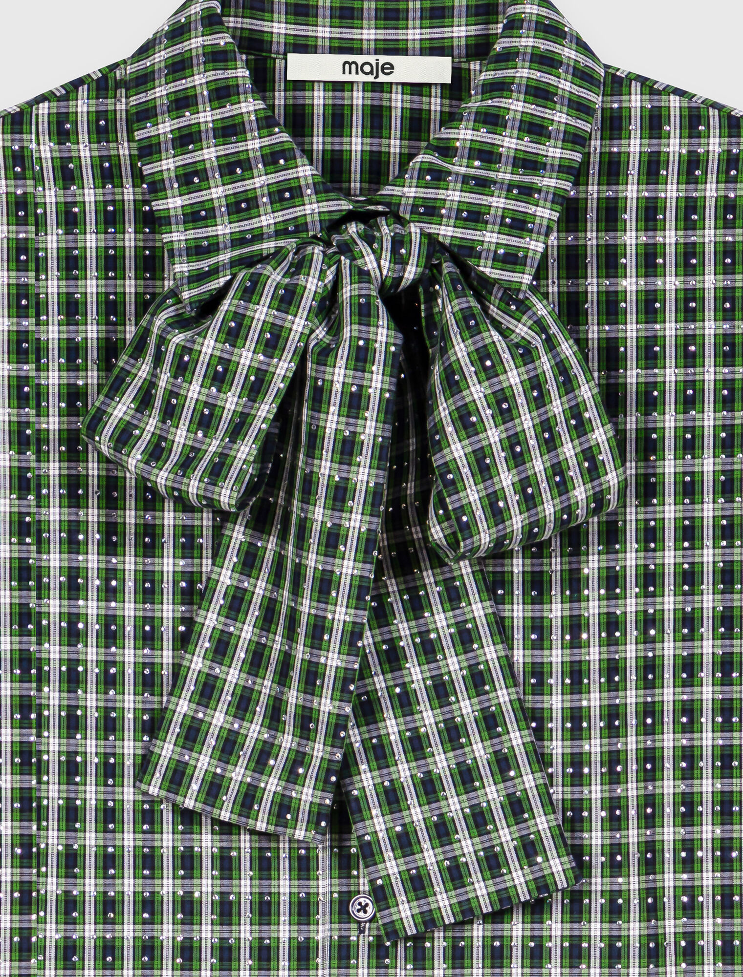 Rhinestone shirt with tie