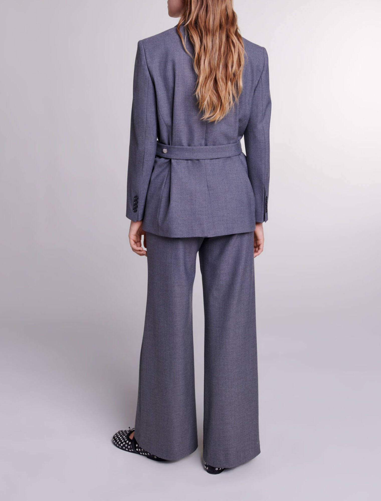 Suit jacket with chain belt